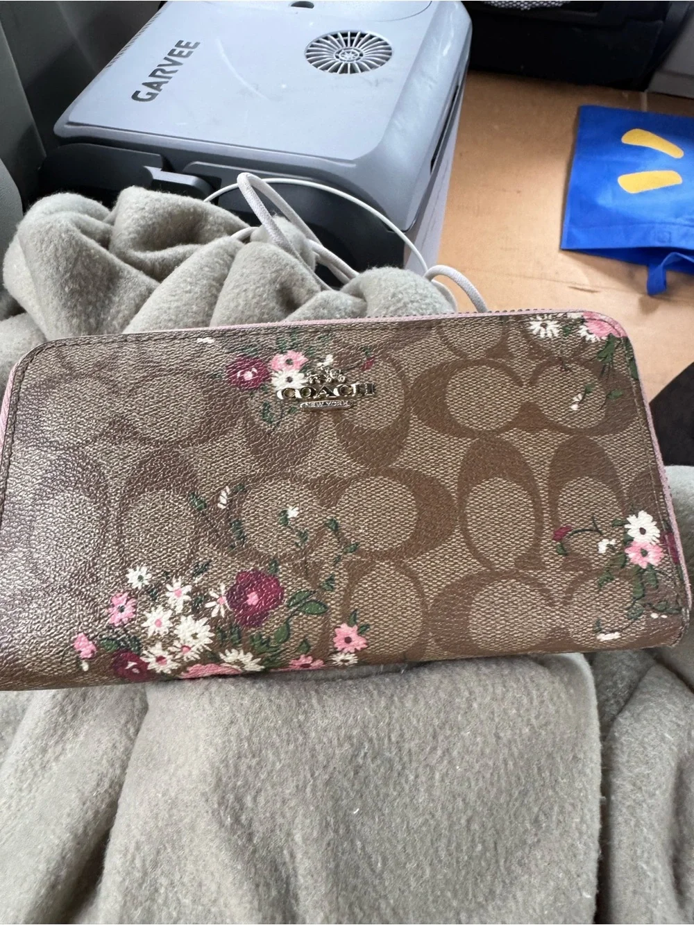 Coach wristlet brown